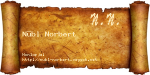 Nübl Norbert névjegykártya