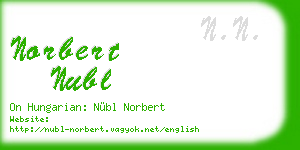 norbert nubl business card